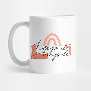 Abstract geometric shapes and lettering. Typography slogan "Keep it simple". Design print. Mug